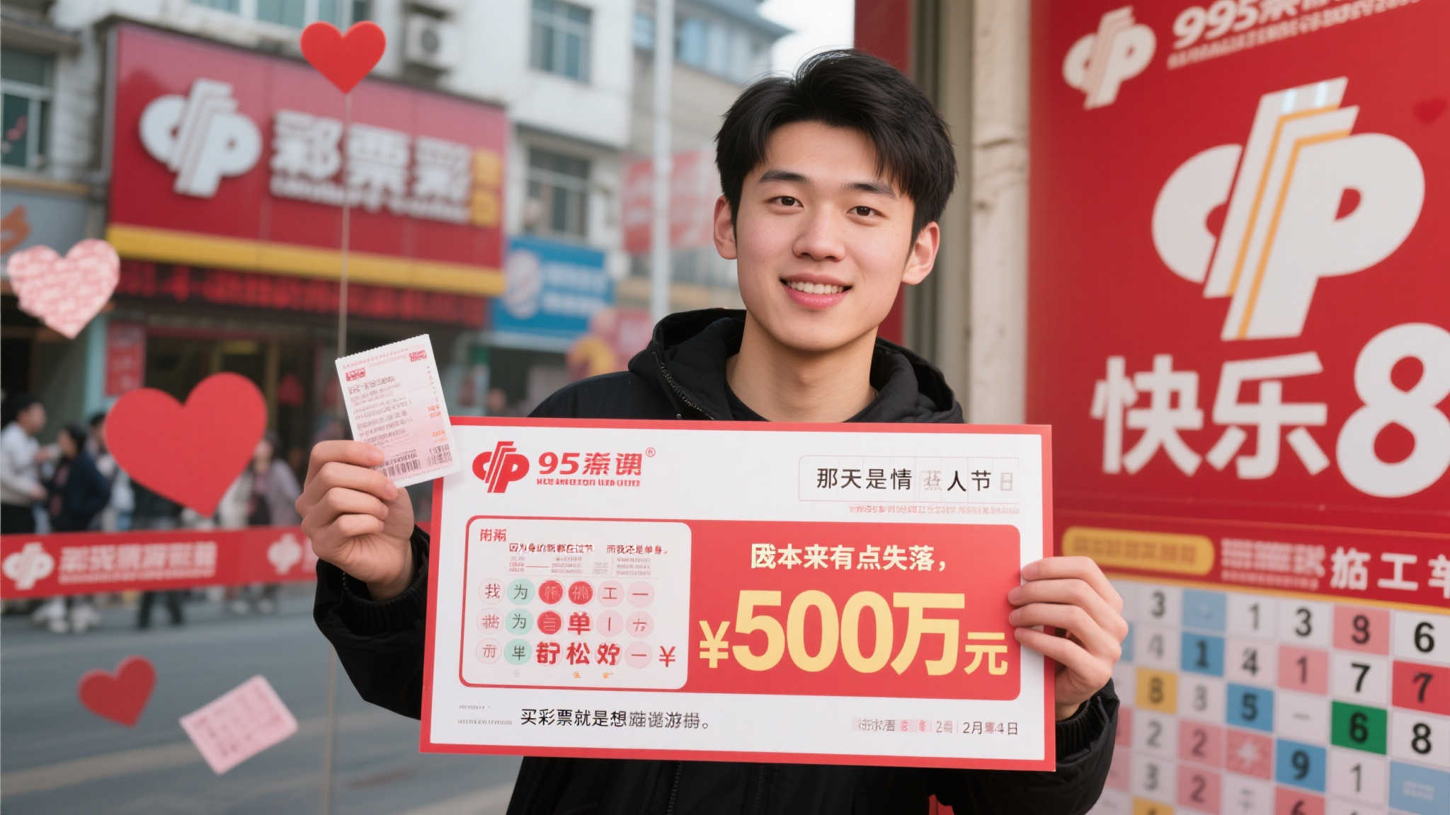 95后小伙情人节喜中快乐8游戏500万：仍单身待缘